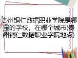 贵州铜仁数据职业学院是哪里的学校，在哪个城市(贵州铜仁数据职业学院地点)