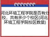 河北环境工程学院是否有分校，共有多少个校区(河北环境工程学院校区数量)
