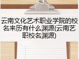 云南文化艺术职业学院的校名来历有什么渊源(云南艺职校名渊源)
