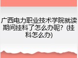 广西电力职业技术学院就读期间挂科了怎么办呢？(挂科怎么办)