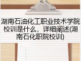 湖南石油化工职业技术学院校训是什么，详细阐述(湖南石化职院校训)