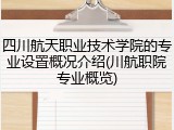 四川航天职业技术学院的专业设置概况介绍(川航职院专业概览)
