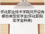 怀化职业技术学院共开设有哪些类型奖学金(怀化职院奖学金种类)