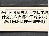 浙江同济科技职业学院主攻什么方向有哪些王牌专业(浙江同济科技王牌专业)