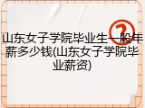 山东女子学院毕业生一般年薪多少钱(山东女子学院毕业薪资)