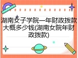 湖南女子学院一年财政拨款大概多少钱(湖南女院年财政拨款)
