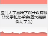 厦门大学嘉庚学院开设有哪些奖学和助学金(厦大嘉庚奖助学金)