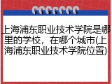 上海浦东职业技术学院是哪里的学校，在哪个城市(上海浦东职业技术学院位置)