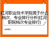 红河职业技术学院属于什么档次，专业排行分析(红河职院档次专业排行)