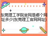 东莞理工学院官网是哪个网址多少(东莞理工官网网址)