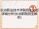 长治职业技术学院招生计划详细分析(长治职院招生解析)