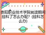 贵阳职业技术学院就读期间挂科了怎么办呢？(挂科怎么办)