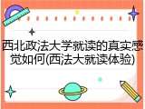 西北政法大学就读的真实感觉如何(西法大就读体验)
