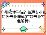 广州软件学院的普通专业和特色专业详解(广软专业特色解析)