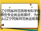 辽宁民族师范高等专科学校哪些专业就业前景好，为什么(辽宁民族师范就业前景)