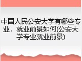 中国人民公安大学有哪些专业，就业前景如何(公安大学专业就业前景)