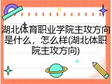 湖北体育职业学院主攻方向是什么,怎么样(湖北体职院主攻方向)
