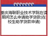重庆海联职业技术学院在读期间怎么申请助学贷款(在校生助学贷款申请)