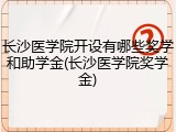 长沙医学院开设有哪些奖学和助学金(长沙医学院奖学金)