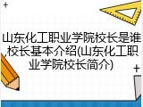 山东化工职业学院校长是谁,校长基本介绍(山东化工职业学院校长简介)