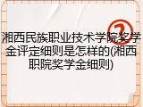 湘西民族职业技术学院奖学金评定细则是怎样的(湘西职院奖学金细则)