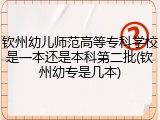 钦州幼儿师范高等专科学校是一本还是本科第二批(钦州幼专是几本)