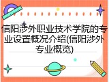 信阳涉外职业技术学院的专业设置概况介绍(信阳涉外专业概览)