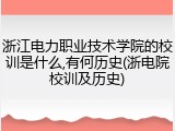 浙江电力职业技术学院的校训是什么,有何历史(浙电院校训及历史)