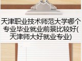 天津职业技术师范大学哪个专业毕业就业前景比较好(天津师大好就业专业)