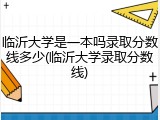 临沂大学是一本吗录取分数线多少(临沂大学录取分数线)