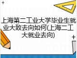上海第二工业大学毕业生就业大致去向如何(上海二工大就业去向)