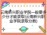云南新兴职业学院一般要多少分才能录取(云南新兴职业学院录取分数)
