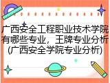 广西安全工程职业技术学院有哪些专业，王牌专业分析(广西安全学院专业分析)