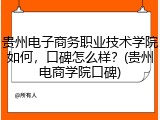 贵州电子商务职业技术学院如何，口碑怎么样？(贵州电商学院口碑)