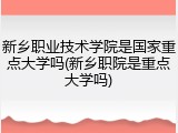 新乡职业技术学院是国家重点大学吗(新乡职院是重点大学吗)