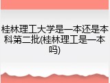 桂林理工大学是一本还是本科第二批(桂林理工是一本吗)