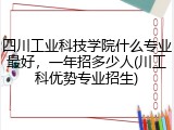 四川工业科技学院什么专业最好，一年招多少人(川工科优势专业招生)