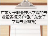广东女子职业技术学院的专业设置概况介绍(广东女子学院专业概览)