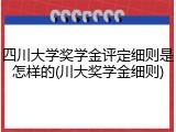 四川大学奖学金评定细则是怎样的(川大奖学金细则)