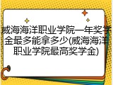威海海洋职业学院一年奖学金最多能拿多少(威海海洋职业学院最高奖学金)