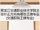 黑龙江交通职业技术学院主攻什么方向有哪些王牌专业(交通职院王牌专业)