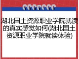 湖北国土资源职业学院就读的真实感觉如何(湖北国土资源职业学院就读体验)