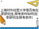 上海对外经贸大学是否有在职研究生,报考条件如何(在职研究生报考条件)