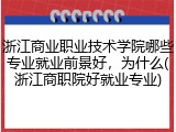 浙江商业职业技术学院哪些专业就业前景好，为什么(浙江商职院好就业专业)