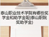 泰山职业技术学院有哪些奖学金和助学金呢(泰山职院奖助学金)