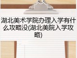 湖北美术学院办理入学有什么攻略没(湖北美院入学攻略)