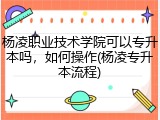 杨凌职业技术学院可以专升本吗，如何操作(杨凌专升本流程)