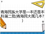 青海民族大学是一本还是本科第二批(青海民大属几本？)