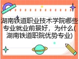 湖南铁道职业技术学院哪些专业就业前景好，为什么(湖南铁道职院优势专业)