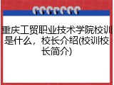 重庆工贸职业技术学院校训是什么，校长介绍(校训校长简介)